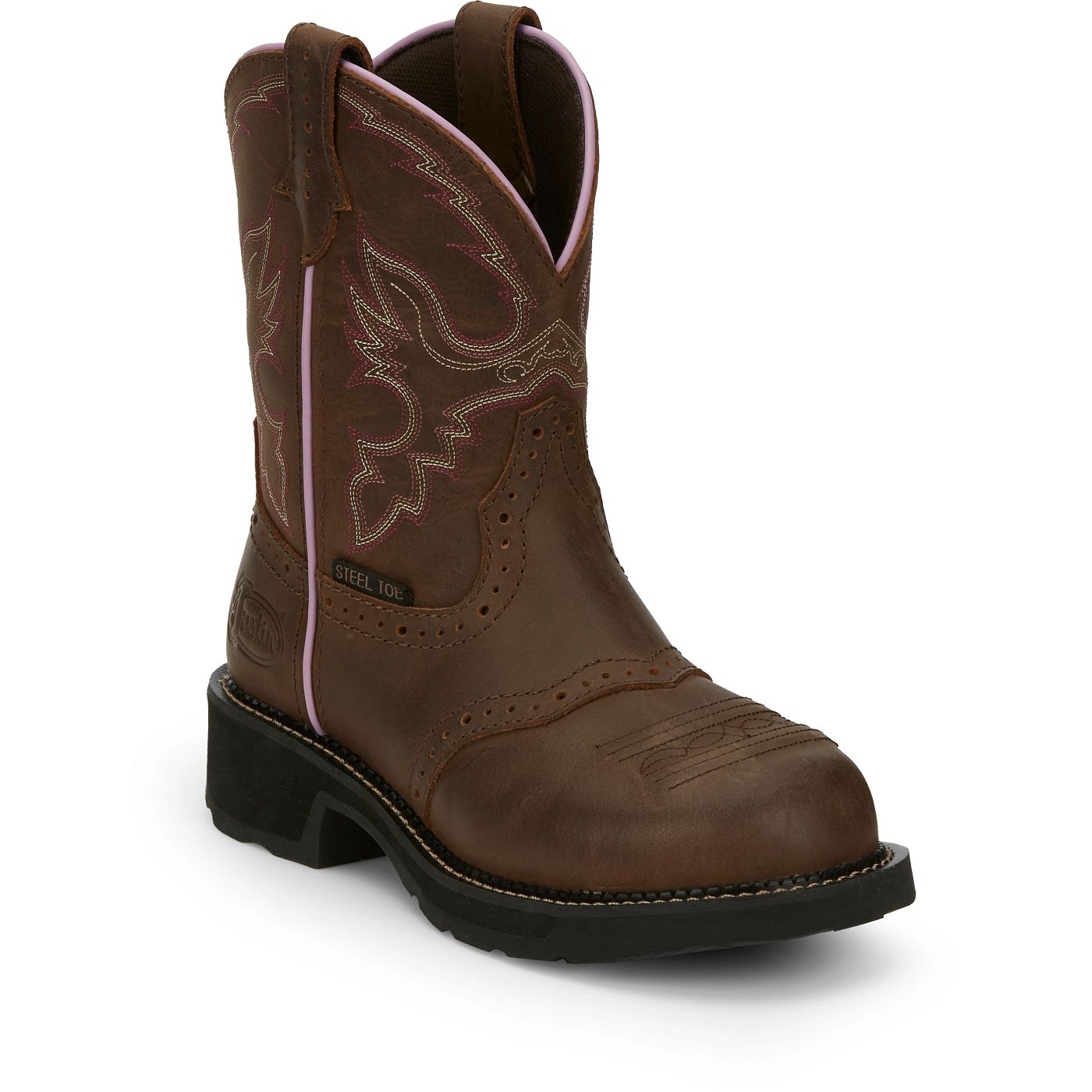 Justin Work Women's Wanette 8" Steel Toe Waterproof Boot - Aged Bark (GY9980) - View 2