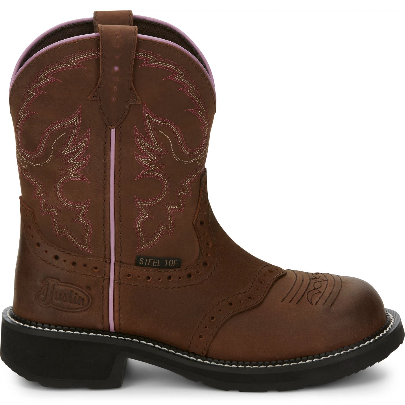 Justin Work Women's Wanette 8" Steel Toe Waterproof Boot - Aged Bark (GY9980) - View 3