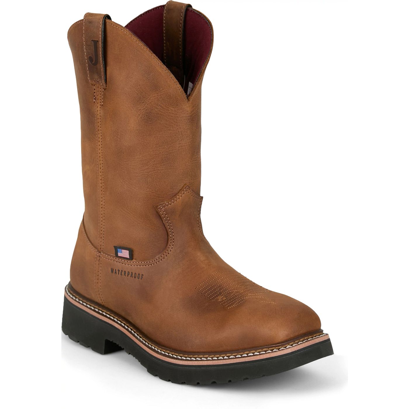 Justin Work Men's Ames 11" Waterproof Boot - Walnut Brown (HL4224) - View 2