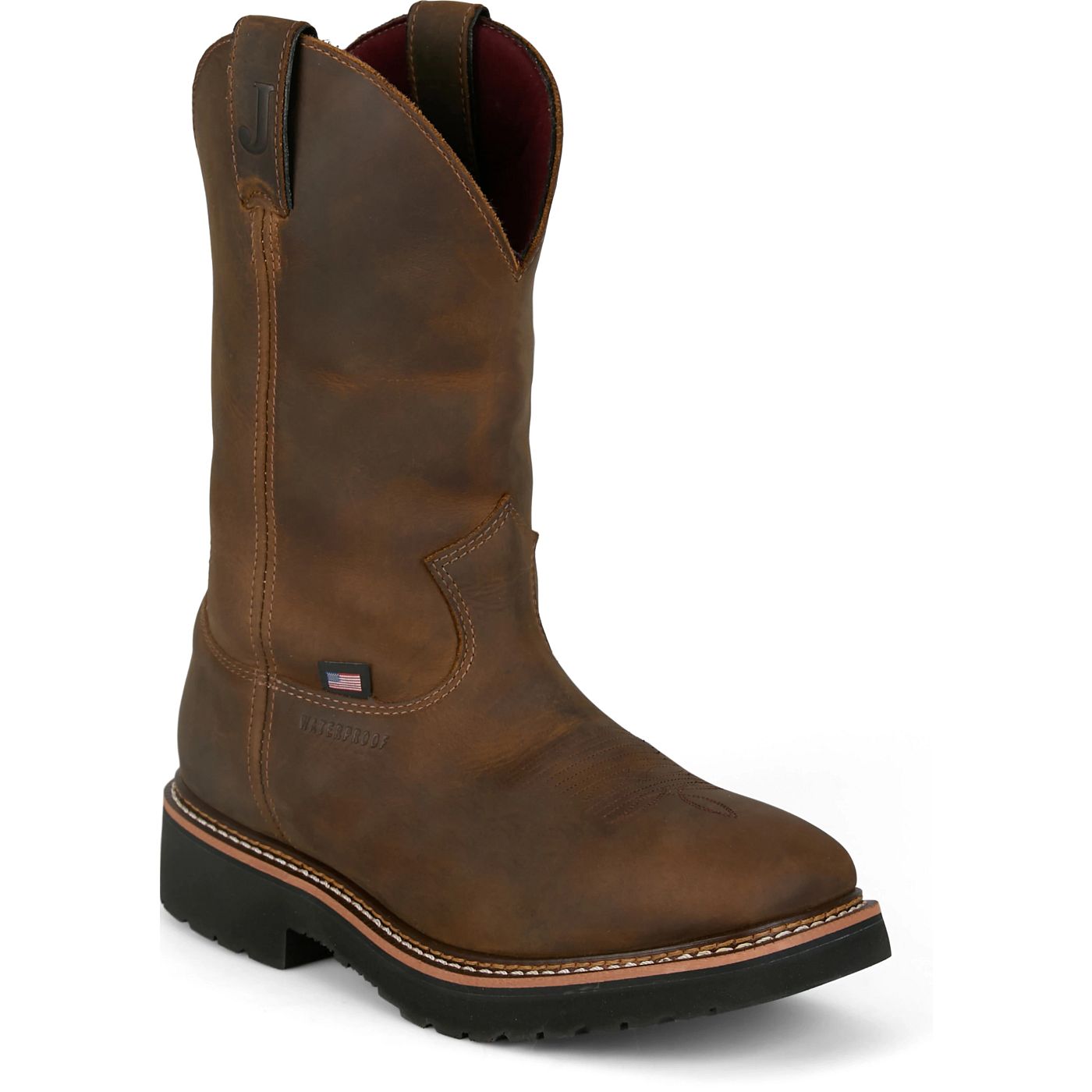 Justin Work Men's Billings 11" Waterproof Boot - Hickory Brown (HL4234) - View 2