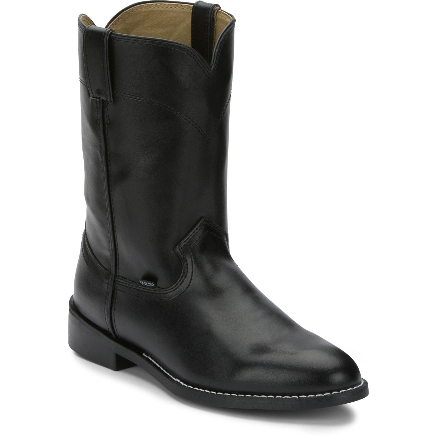 Justin Boots Men's Temple 10" Roper Western Boot - Black (JB3000) - View 2