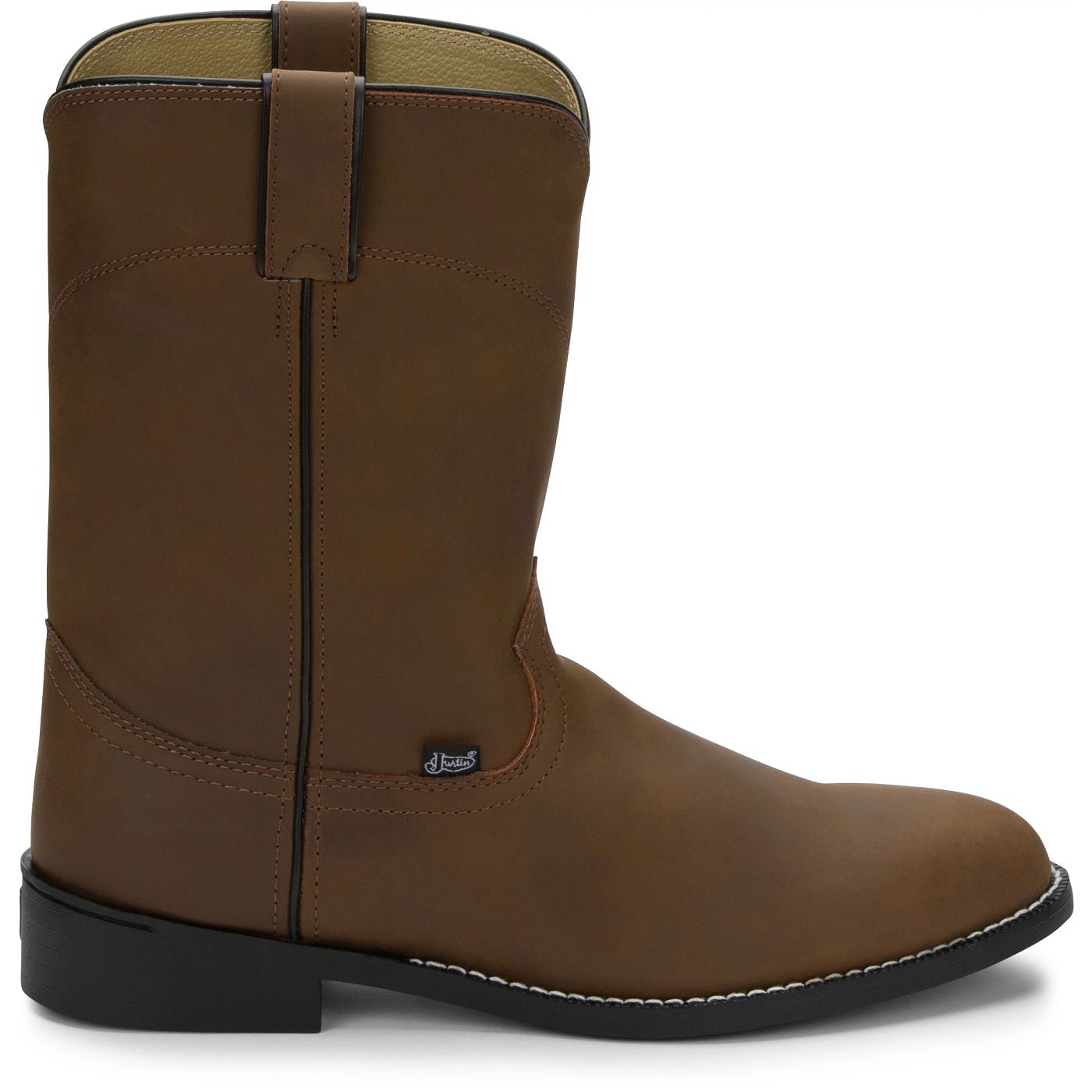 Justin Boots Men's Temple 10" Roper Western Boot - Clay Brown (JB3001) - View 3