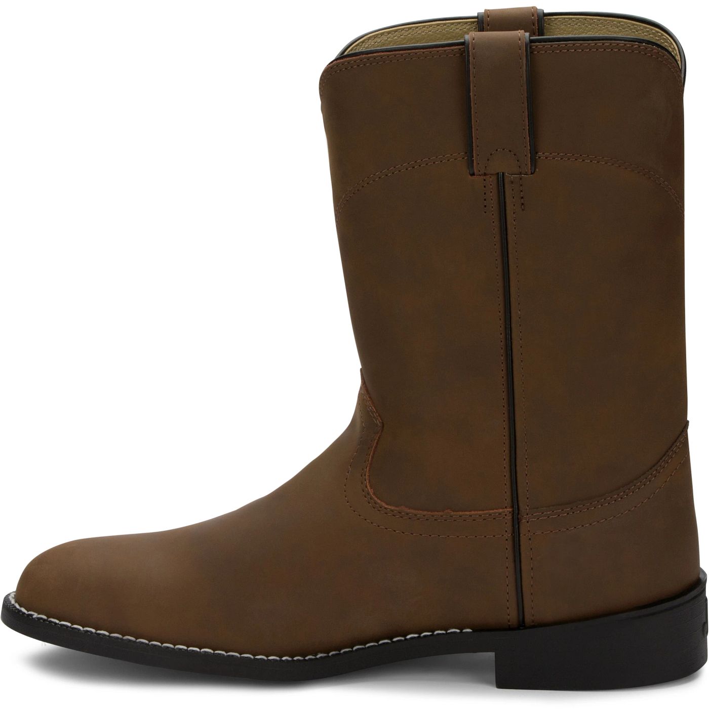 Justin Boots Men's Temple 10" Roper Western Boot - Clay Brown (JB3001) - View 8