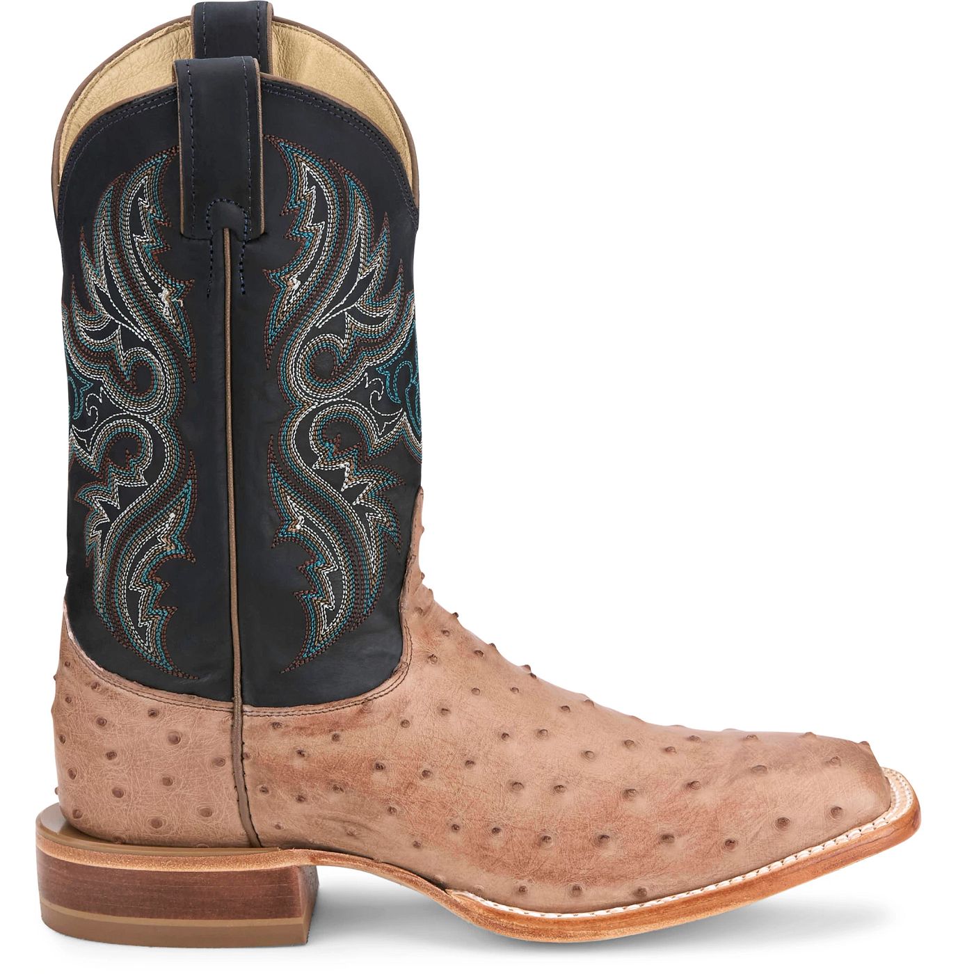 Justin Boots Men's Moseley 11" Full Quill Ostrich Western Boot - Deep Blue (JE5172) - View 3