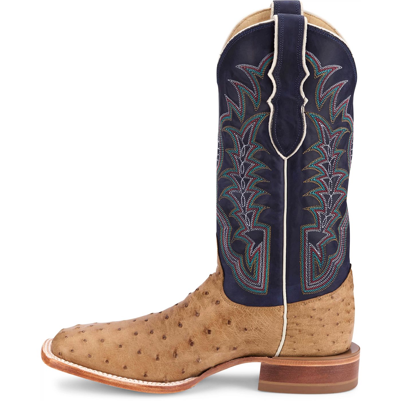 Justin Boots Men's Chisolm 13" Full Quill Ostrich Western Boot - Navy Blue (JE8170) - View 8