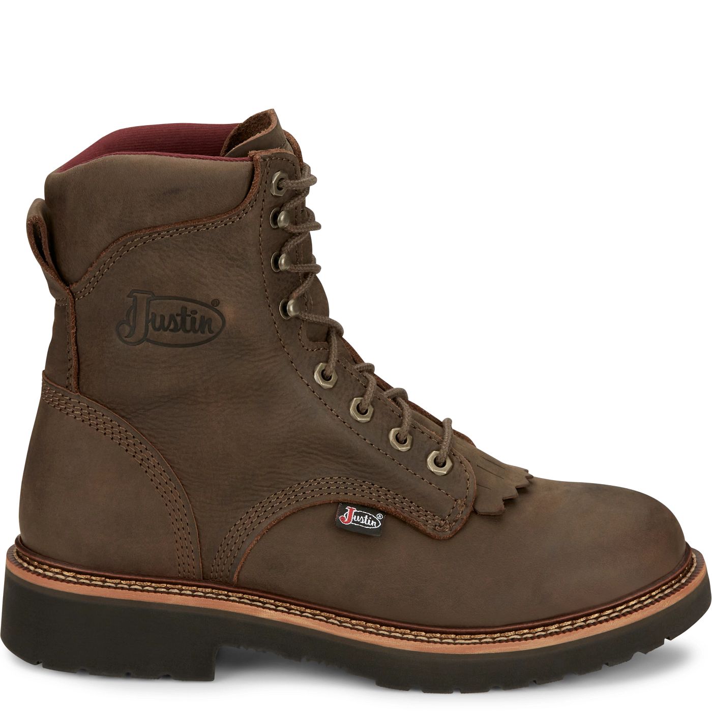 Justin Work Men's Rivot 8" Work Boot - Hickory Brown (OW440) - View 3