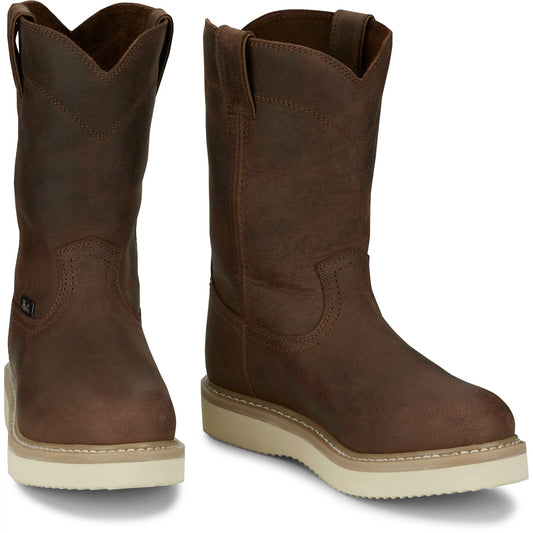 Justin Work Men's Ram 10" Work Boot - Pecan Brown (OW4710) - Front View