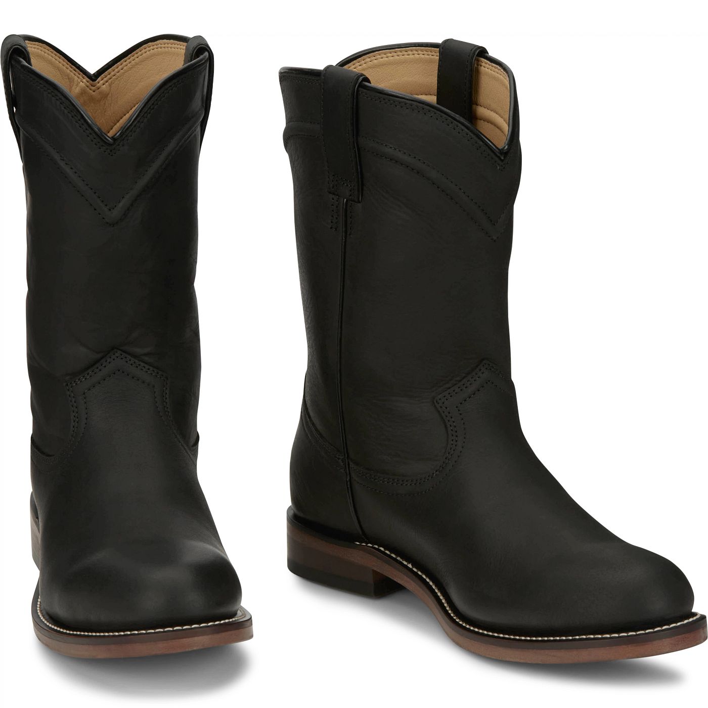Justin Boots Men's Braswell 10" Roper Boot - Black (RP3741) - Front View