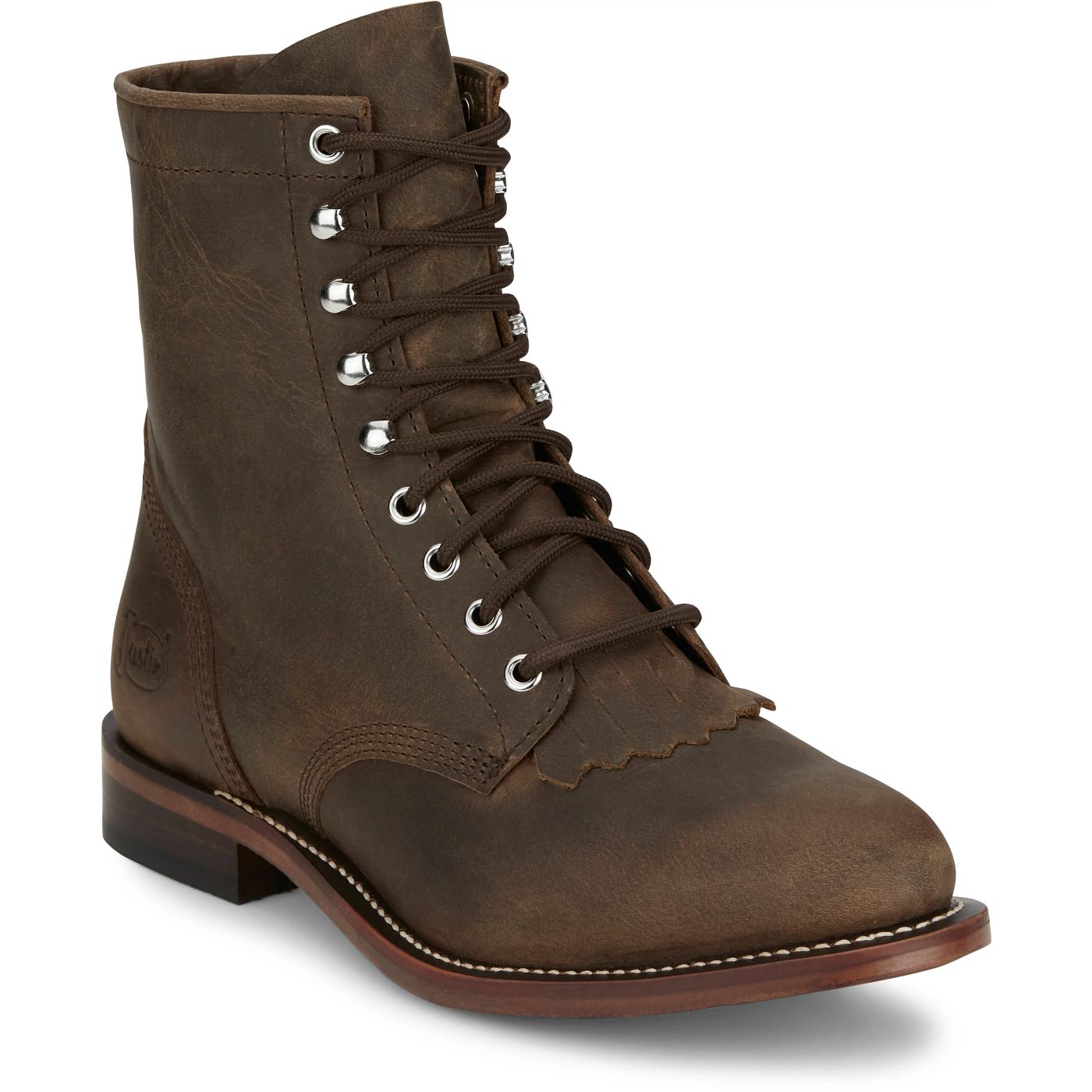 Justin Boots Men's Drennan 7" Lace-Up Roper Boot - Khaki (RP501) - View 2