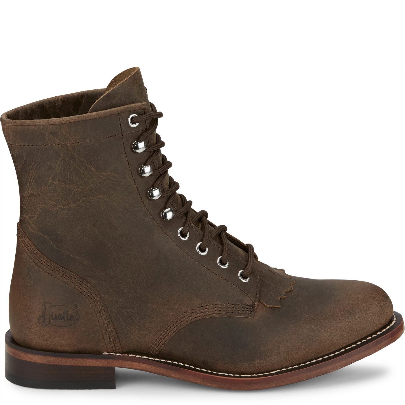 Justin Boots Men's Drennan 7" Lace-Up Roper Boot - Khaki (RP501) - View 3