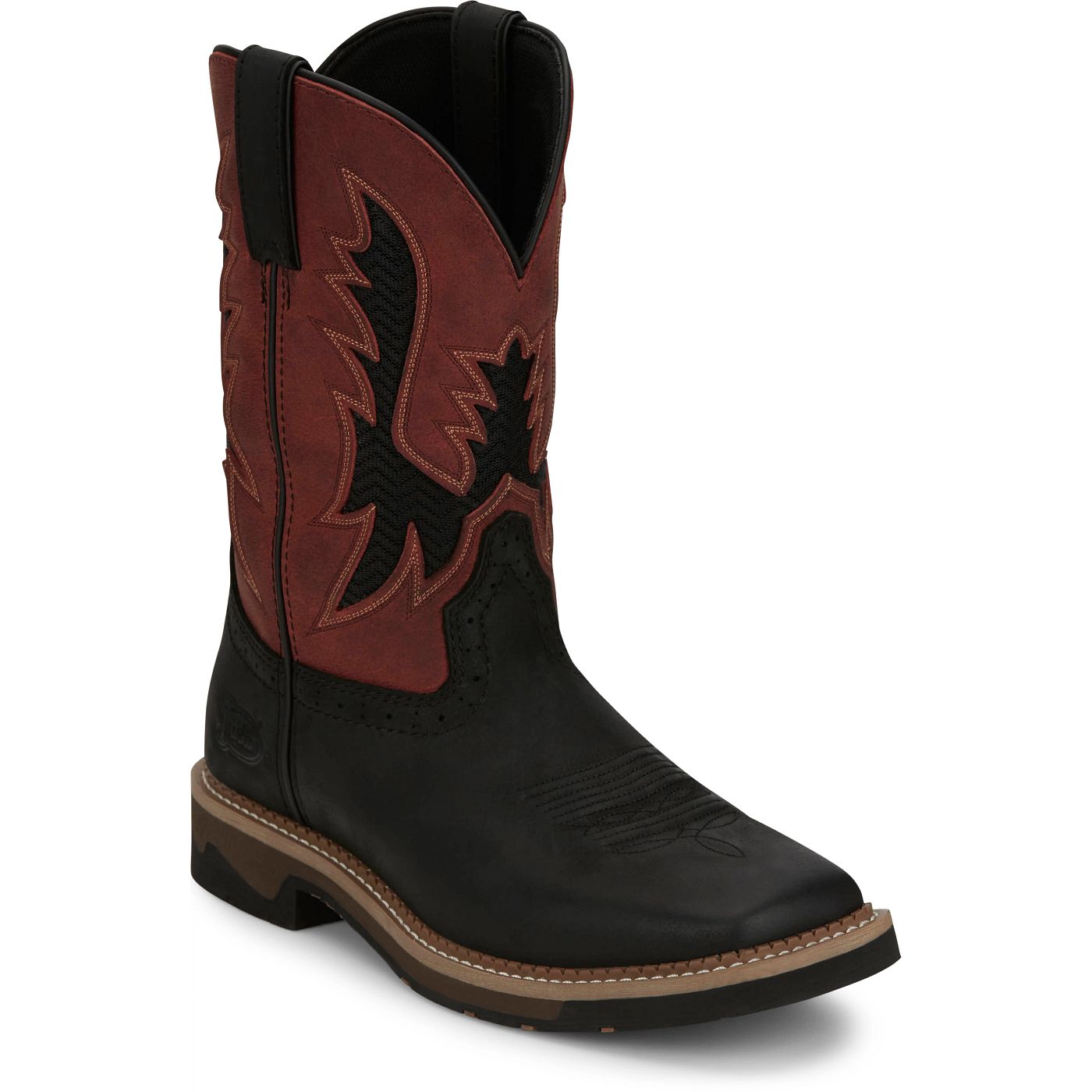 Justin Work Men's Bolt 11" Work Boot - Crimson Red (SE4116) - View 2