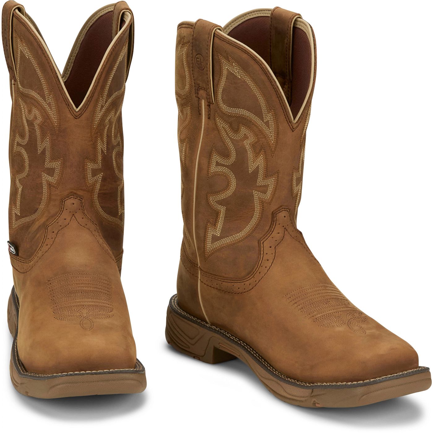 Justin Work Men's Actuator 11" Composite Toe Boot - Sandstone (SE4300) - Front View
