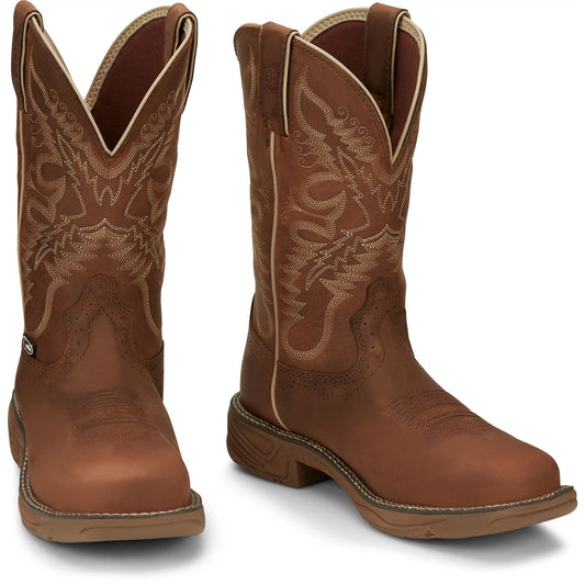 Justin Work Women's Rush 11" Nano Composite Toe Waterproof Boot - Rustic Tan (SE4352) - Front View