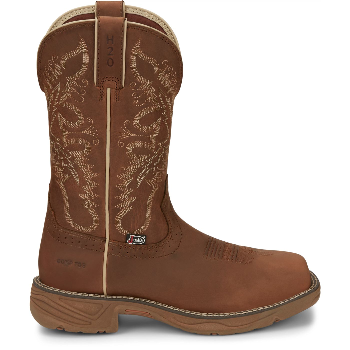 Justin Work Women's Rush 11" Nano Composite Toe Waterproof Boot - Rustic Tan (SE4352) - View 3
