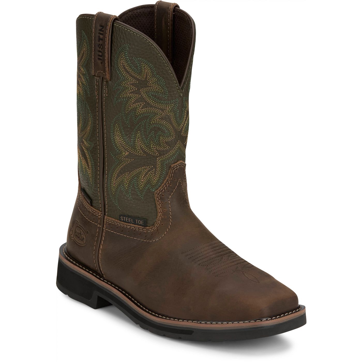 Justin Work Men's Keavan 11" Met Guard Steel Toe Boot - Dark Brown (SE4570) - View 2