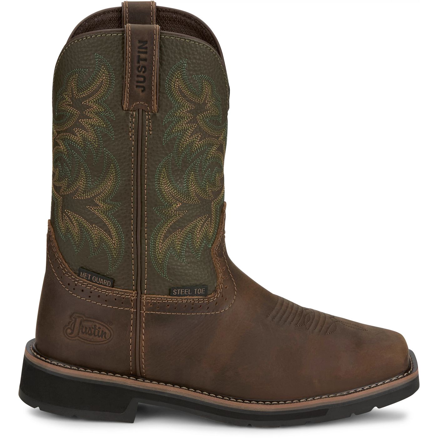 Justin Work Men's Keavan 11" Met Guard Steel Toe Boot - Dark Brown (SE4570) - View 3
