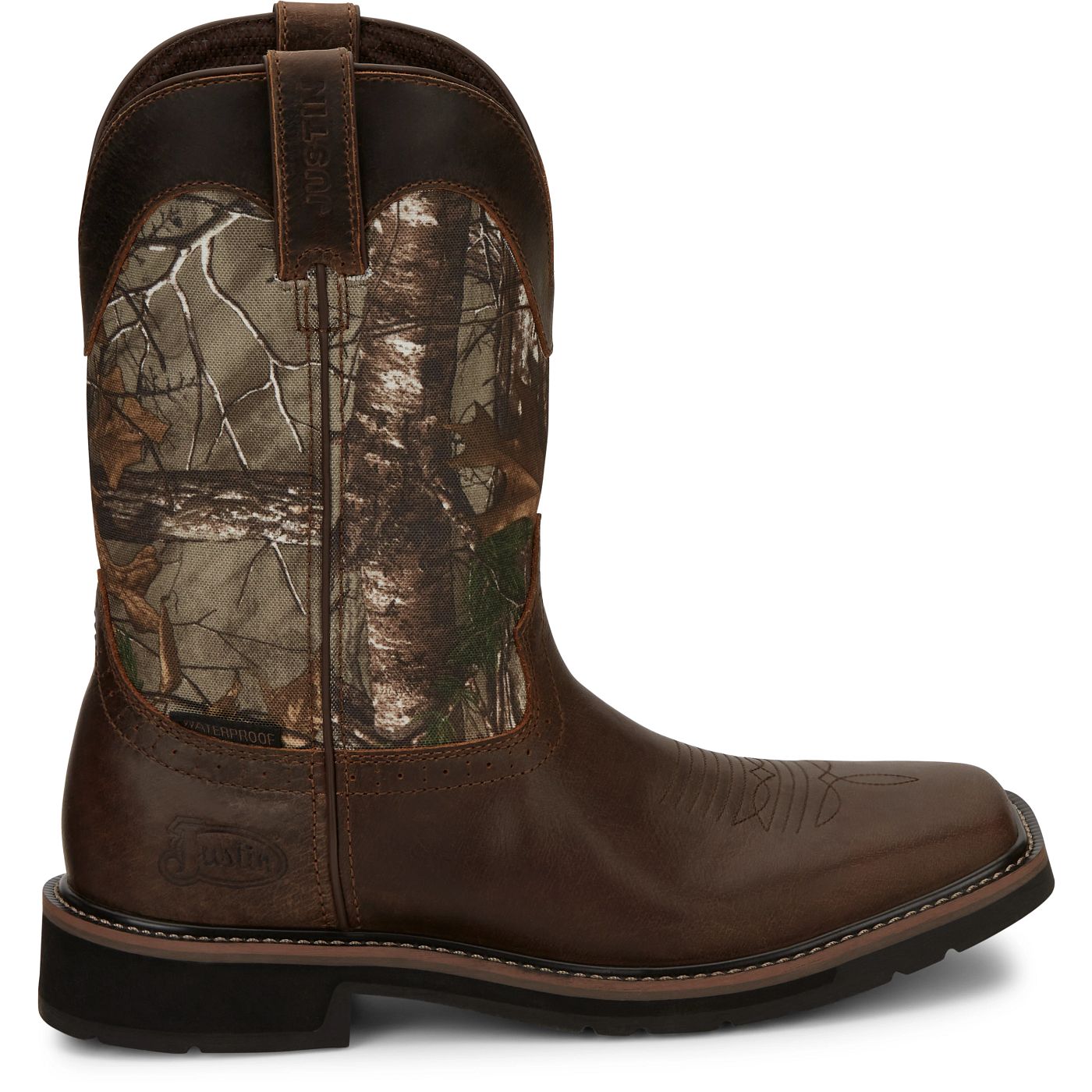 Justin Work Men's Trekker 11" Waterproof Boot - Realtree Camo (SE4676) - View 3