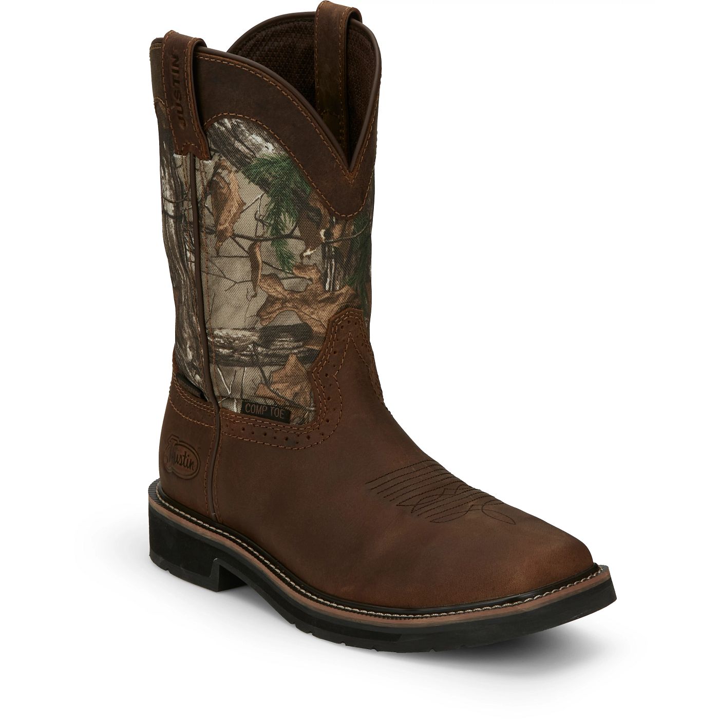 Justin Work Men's Trekker 11" Waterproof Composite Toe Boot - Realtree Camo (SE4677) - View 2