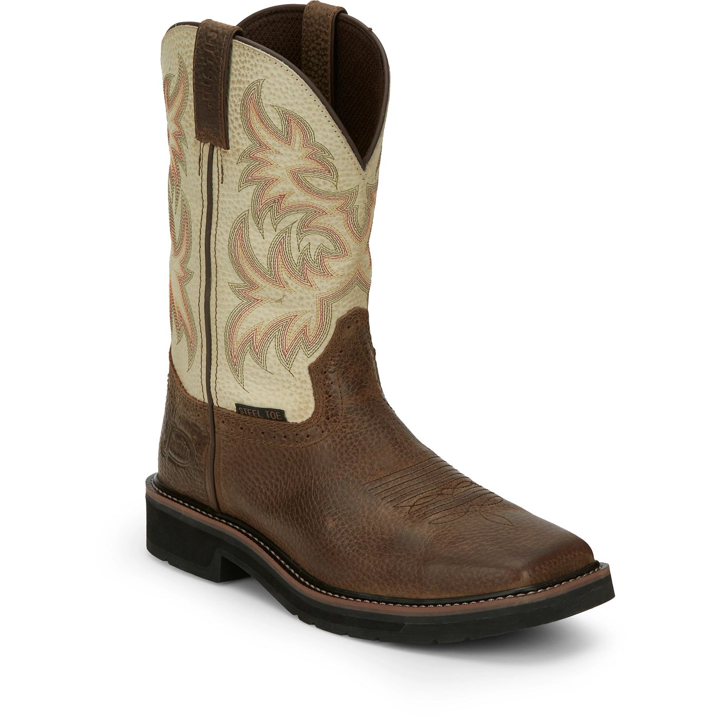 Justin Work Men's Driller 11" Steel Toe Boot - White (SE4684) - View 2