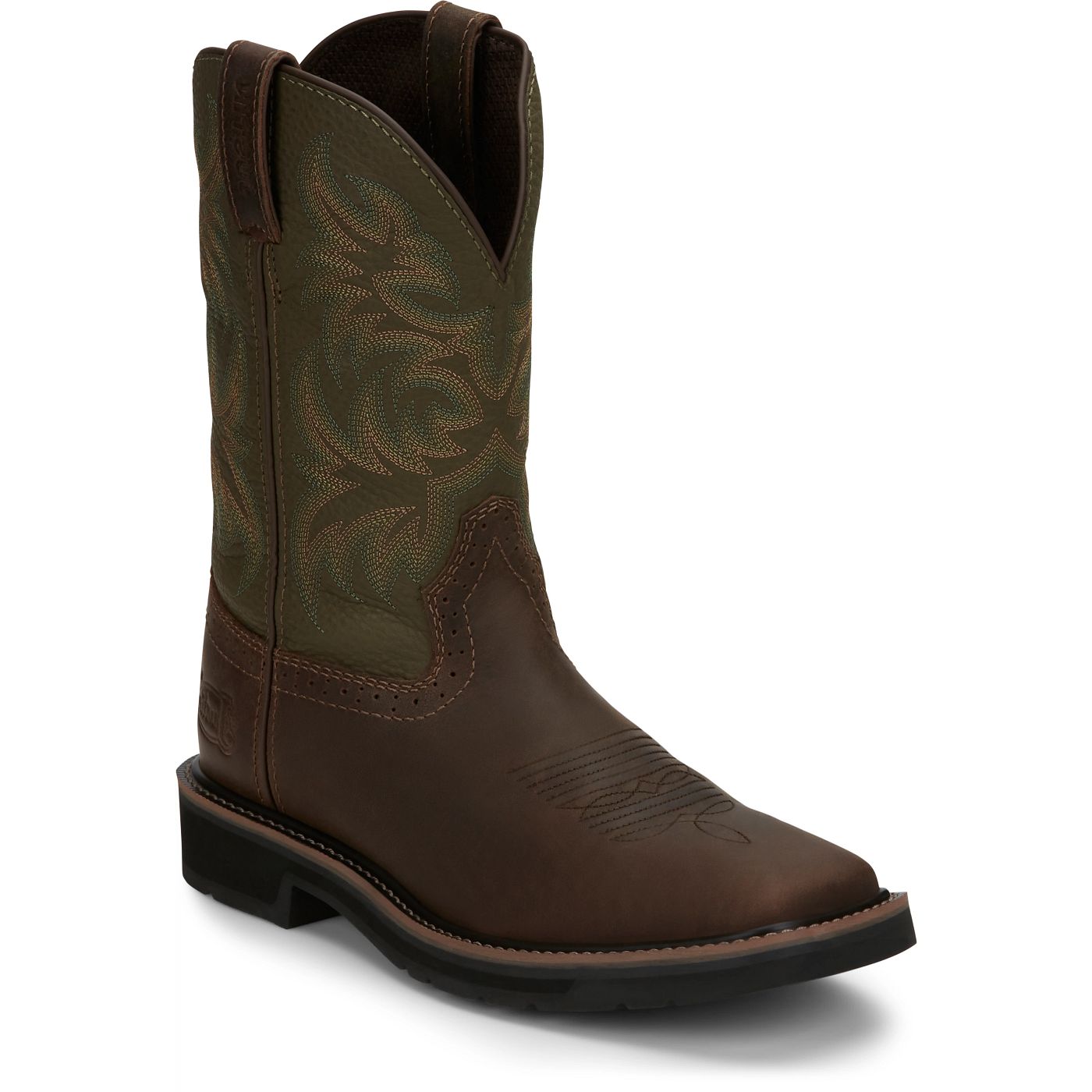 Justin Work Men's Driller 11" Work Boot - Green (SE4687) - View 2