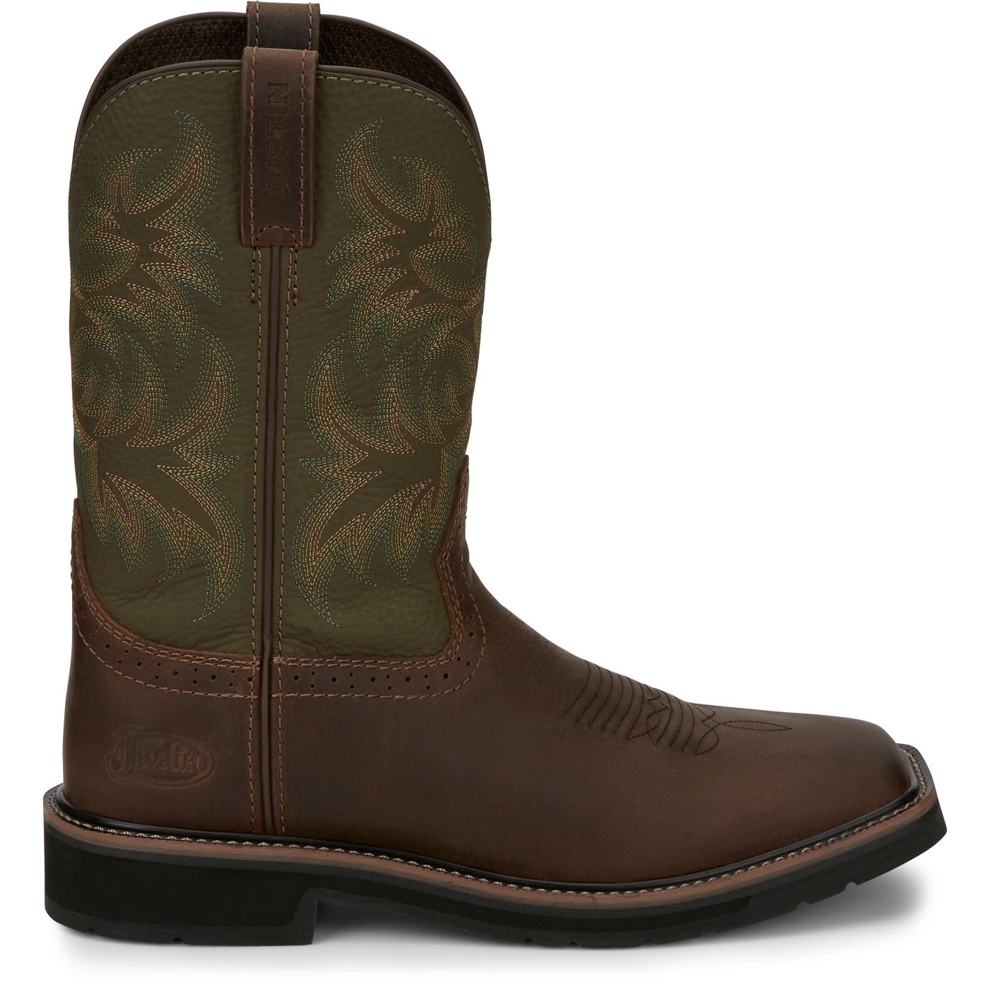 Justin Work Men's Driller 11" Work Boot - Green (SE4687) - View 3