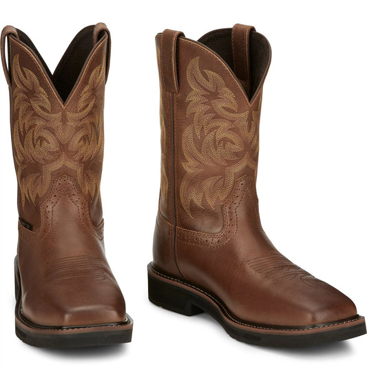 Justin Work Men's Handler 11" Composite Toe Boot - Brown (SE4824) - Front View