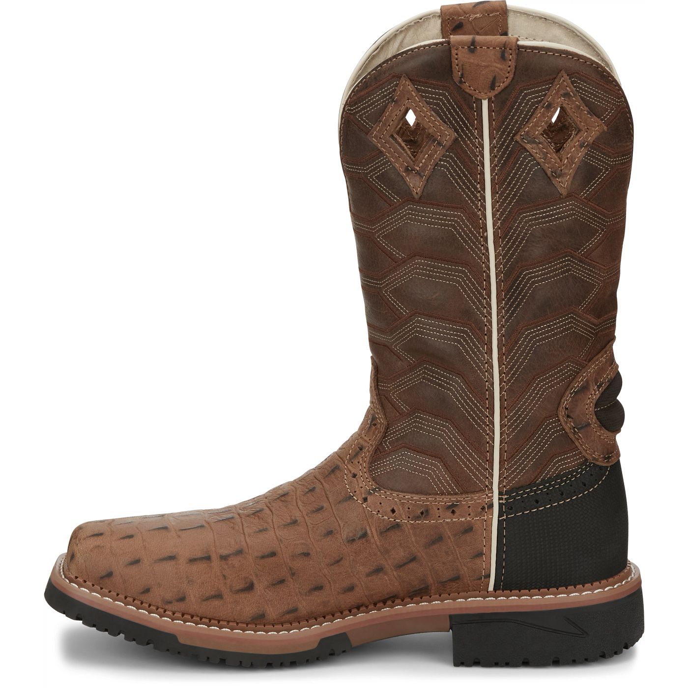 Justin Work Men's Derrickman 12" Waterproof Composite Toe Boot - Caramel Brown (SE4839) - View 8