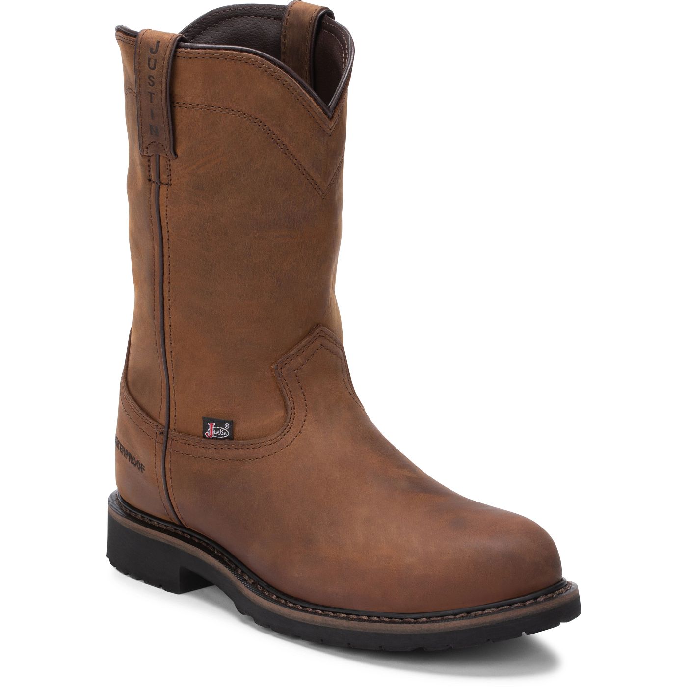 Justin Work Men's Drywall 10" Waterproof Steel Toe Boot - Whiskey Brown (SE4961) - View 2