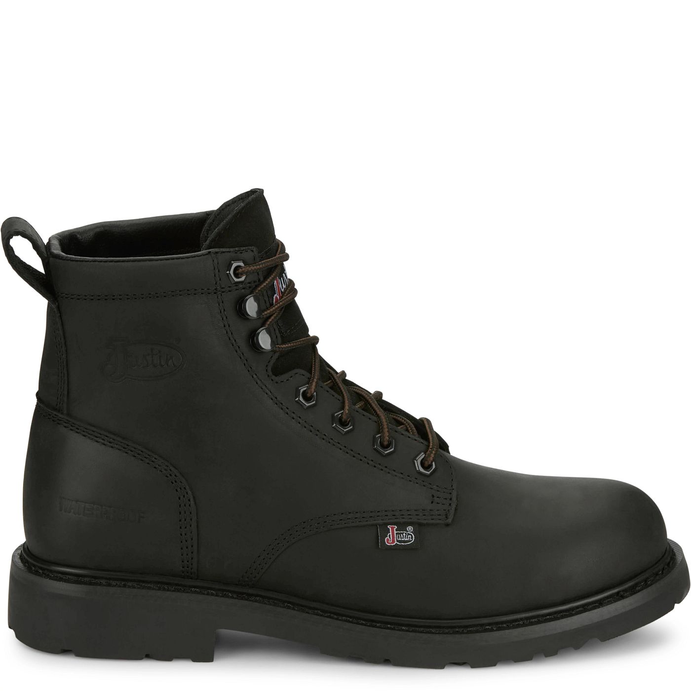 Justin Work Men's Dayworker 6" Waterproof Steel Toe Boot - Onyx Black (SE635) - View 3