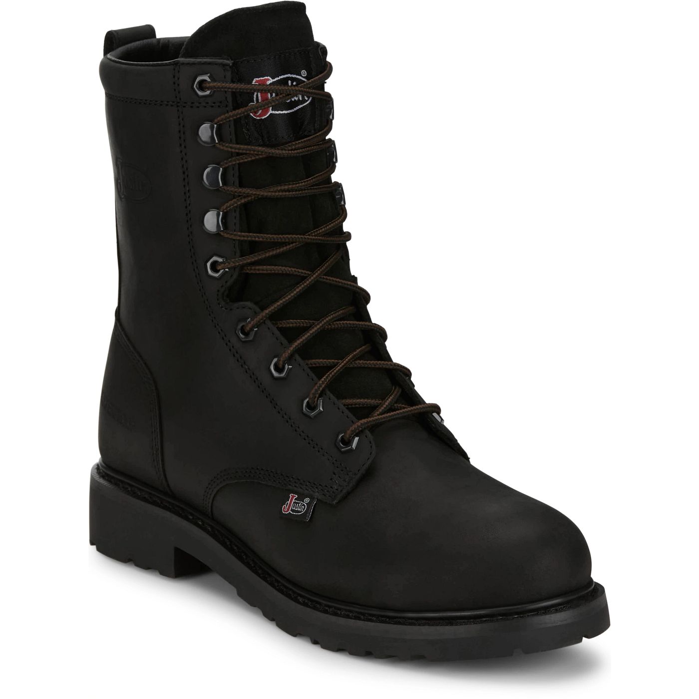 Justin Work Men's Truckton 8" Waterproof Steel Toe Boot - Onyx Black (SE636) - View 2