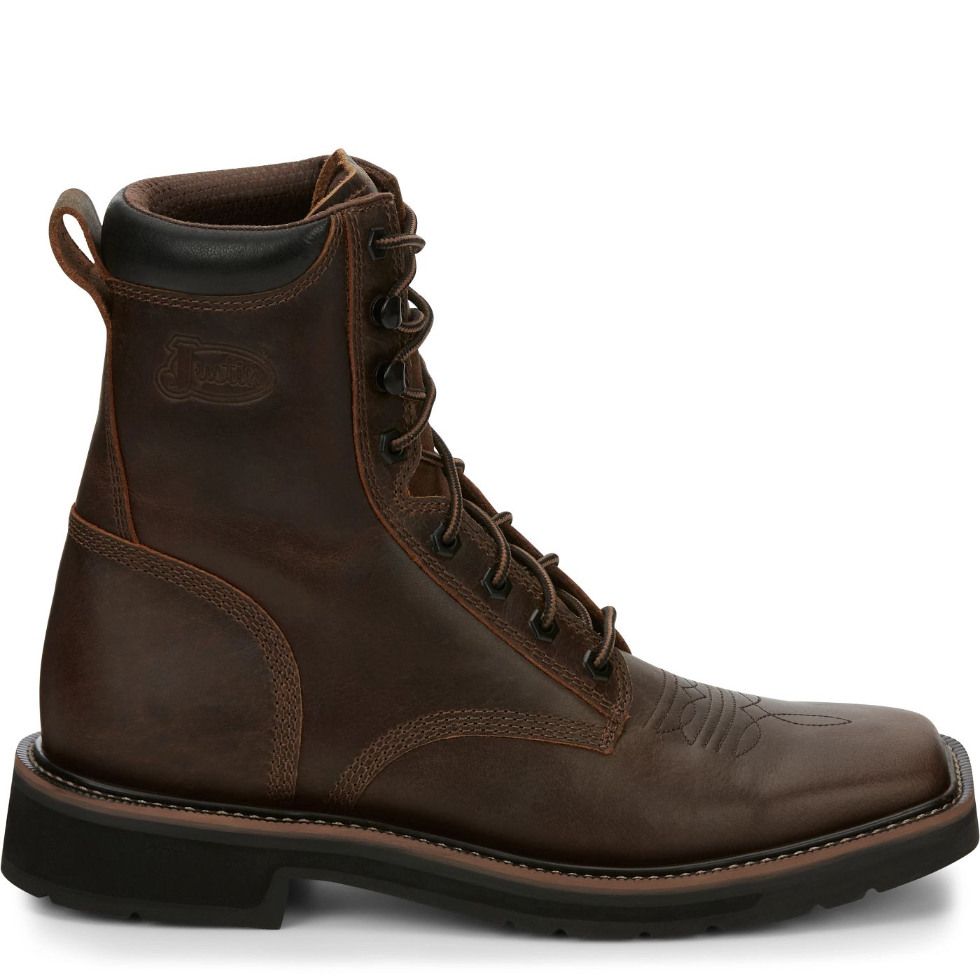 Justin Work Men's Pulley 8" Work Boot - Aged Bark Brown (SE681) - View 3