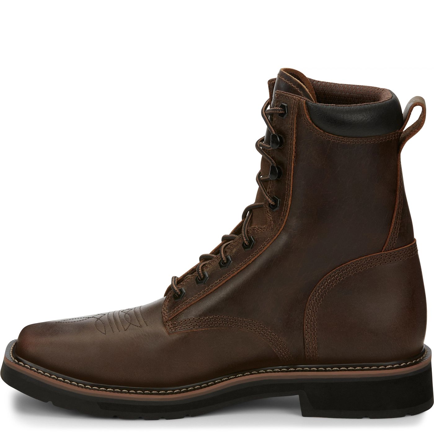 Justin Work Men's Pulley 8" Steel Toe Boot - Aged Bark Brown (SE682) - View 8