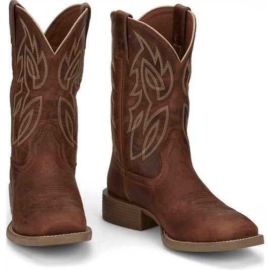 Justin Boots Men's Canter 11" Western Boot - Amber Brown (SE7516) - Front View