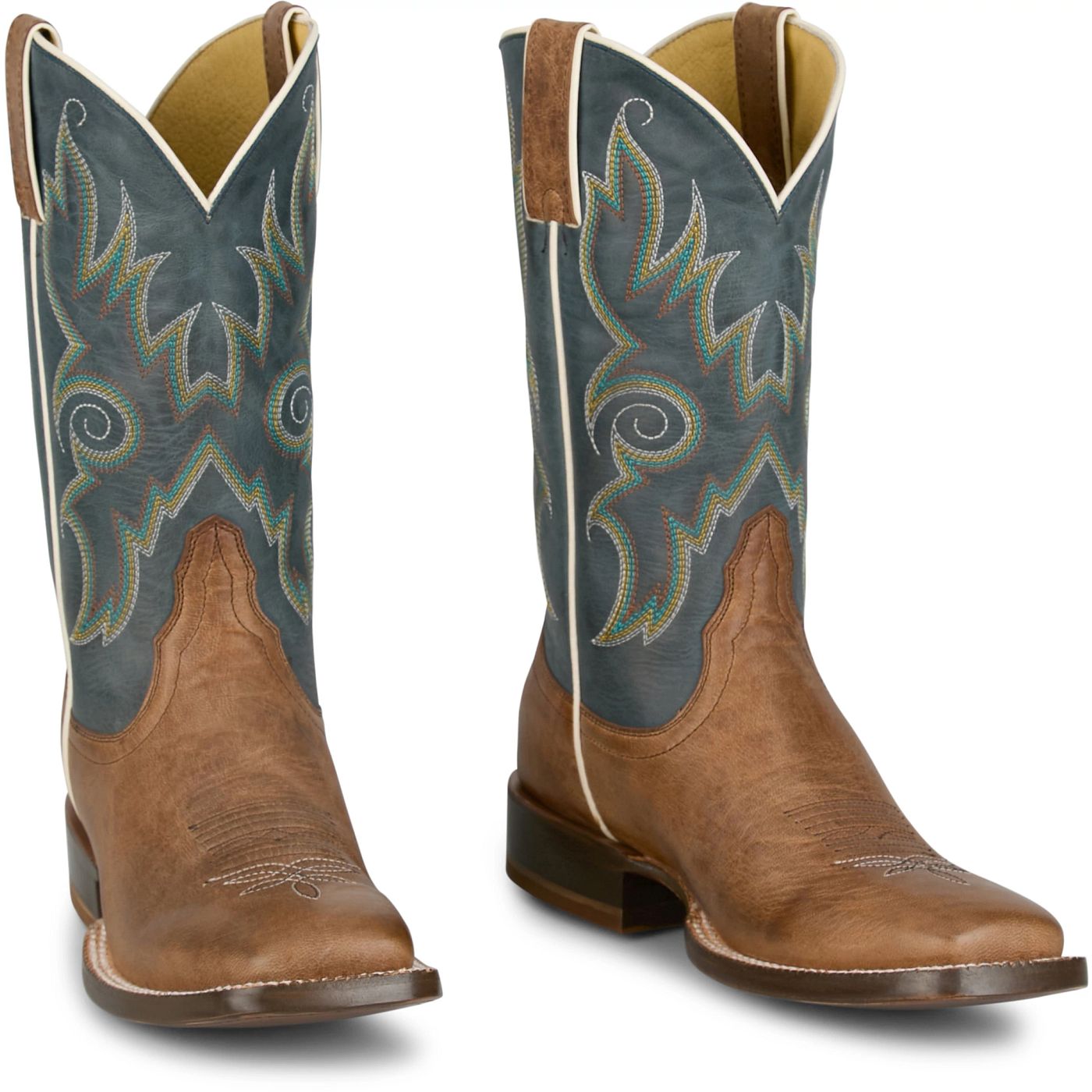 Tony Lama Men's 11" Madison Western Boot Teal (TL3221) - Front View