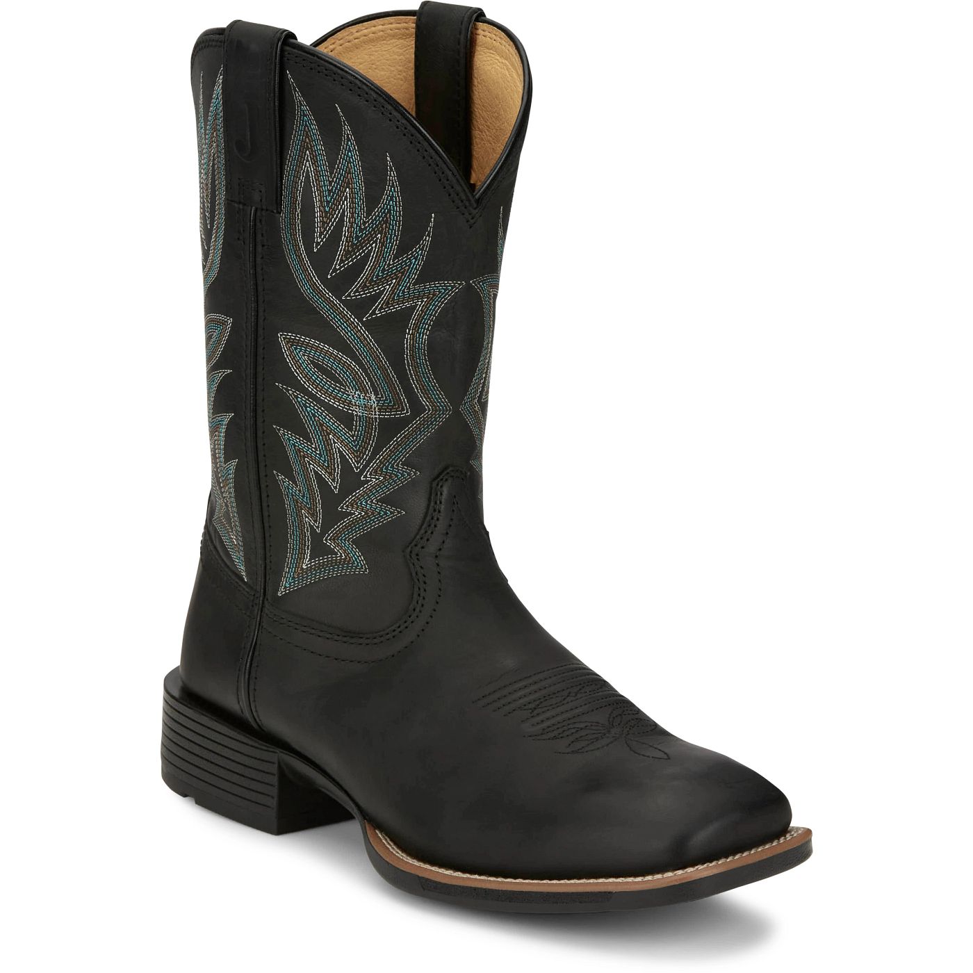 Justin Boots Men's Zeke 11" Western Boot - Black (UN7132) - View 2