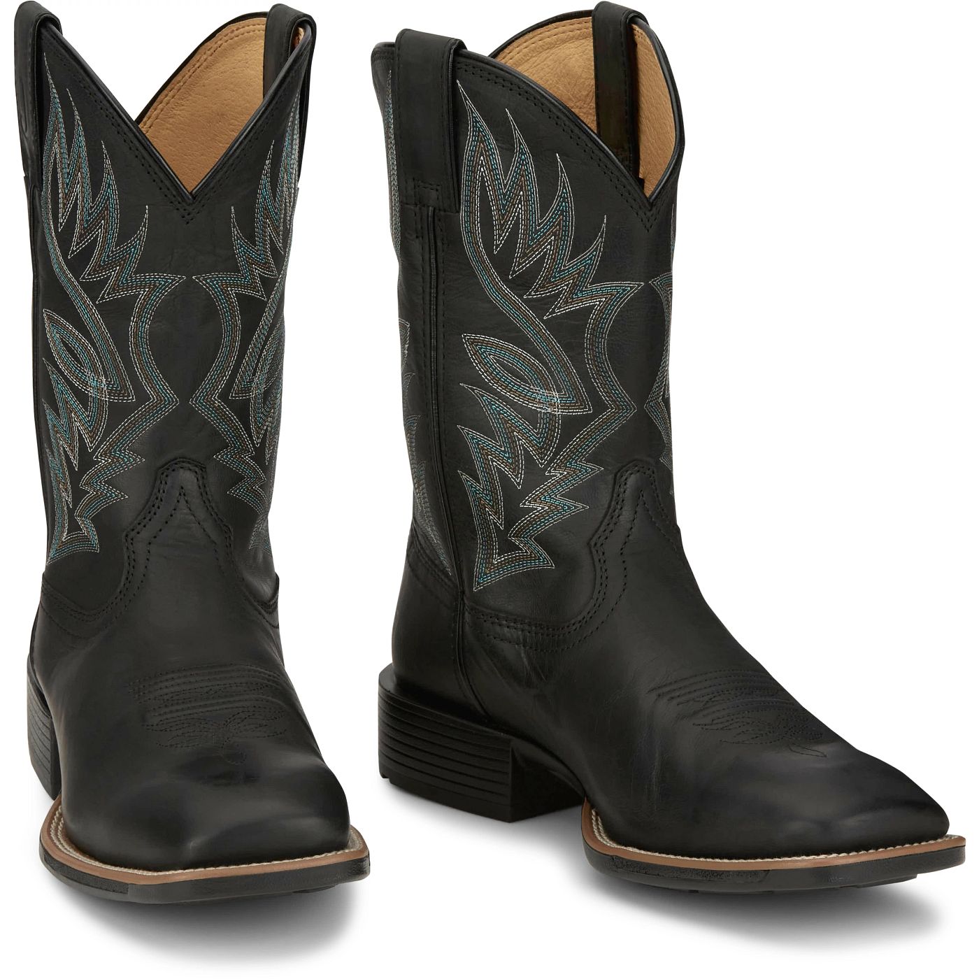 Justin Boots Men's Zeke 11" Western Boot - Black (UN7132) - Front View