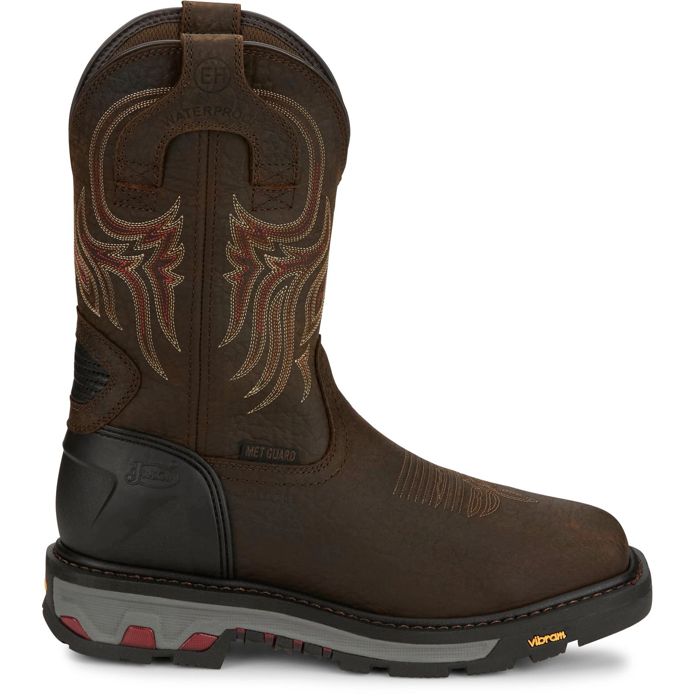 Justin Work Men's Driscoll 11" Waterproof Met Guard Steel Toe Boot - Mahogany (WK2112) - View 3