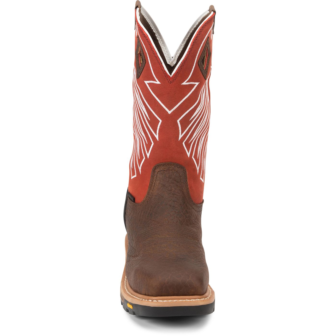 Justin Work Men's Roughneck 12" Waterproof Steel Toe Boot - Orange (WK2115) - View 7