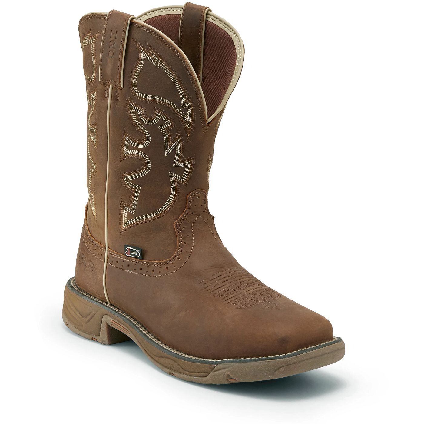 Justin Work Men's Rush 11" Waterproof Steel Toe Boot - Tan (WK4331) - View 2