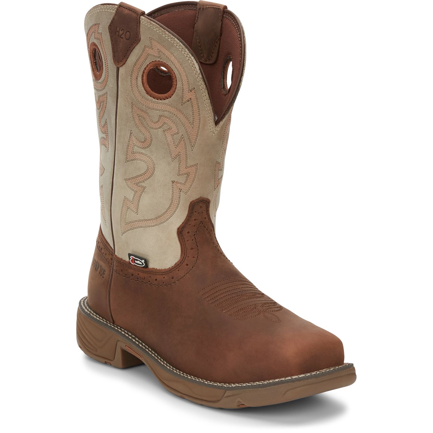 Justin Work Men's Rush 11" Waterproof Nano Comp Toe Boot - Rust (WK4338) - View 2