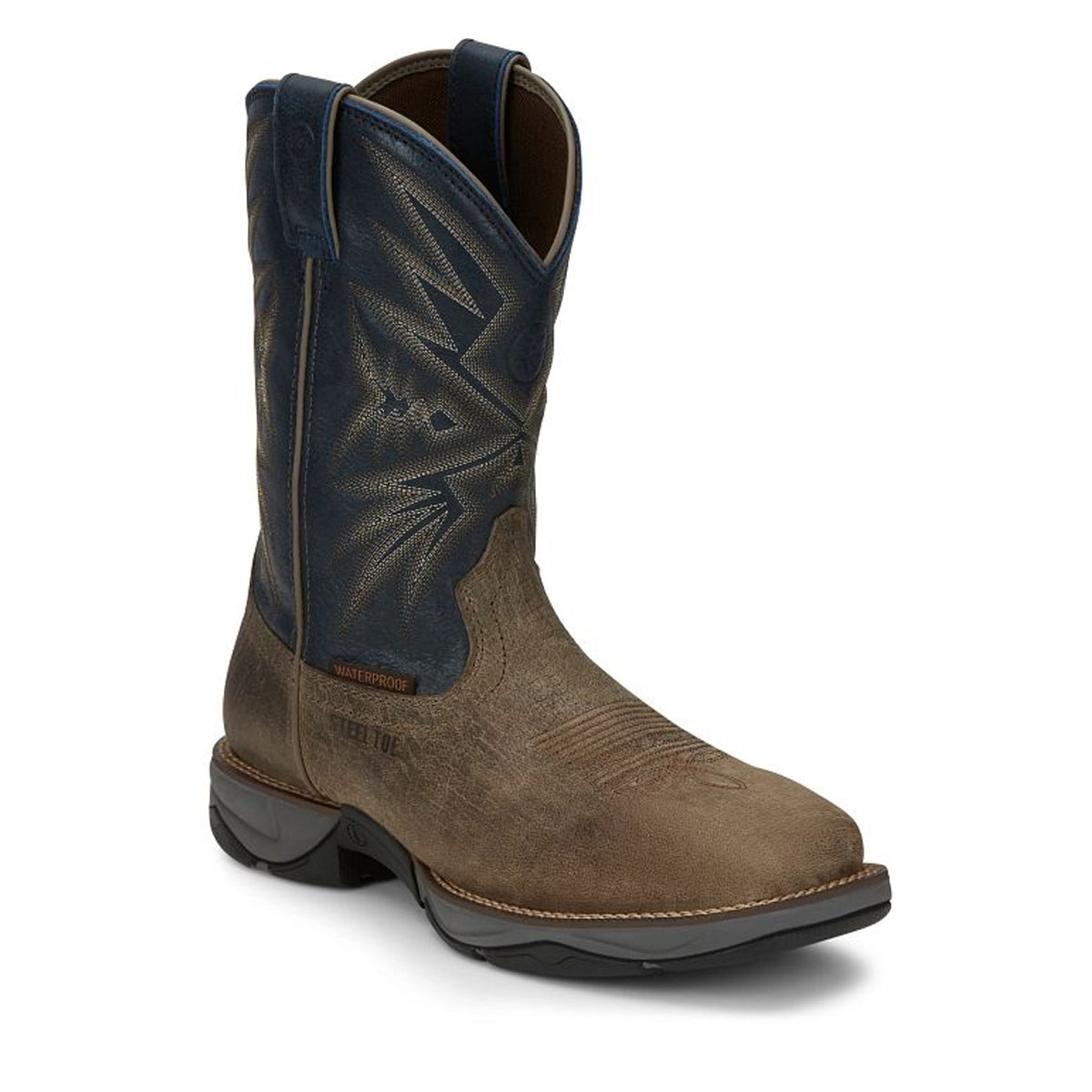 Tony Lamas Men's Footwear Work Bartlett 11" Pull-On Steel Toe Work Boot Color Stone image 1