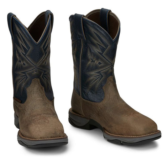 Tony Lamas Men's Footwear Work Bartlett 11" Pull-On Steel Toe Work Boot Color Stone image 0
