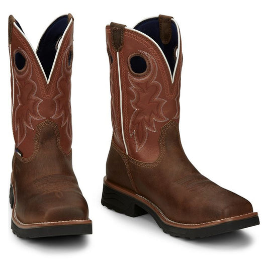 Tony Lamas Boots Men's Footwear Work Fireball 11" Composite Toe WAterproof Work Boot Color Tan image 0