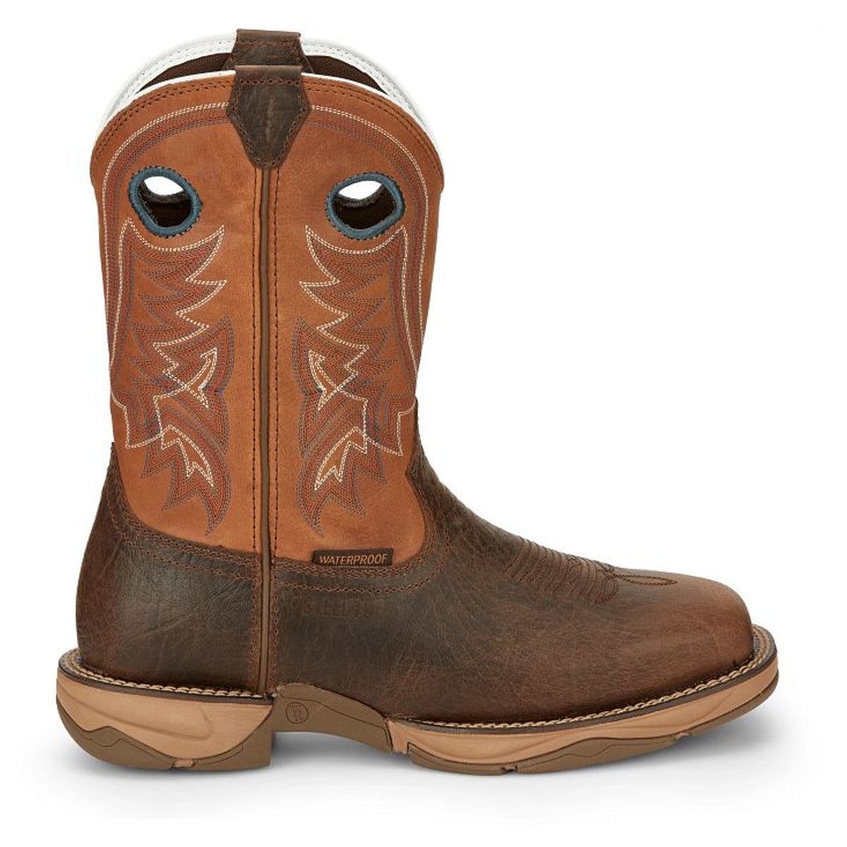 Tony Lamas Boots Men's Footwear Work Lopez 11" Wide Steel Square Toe Waterproof Work Boot Color Tumbleweed image 2