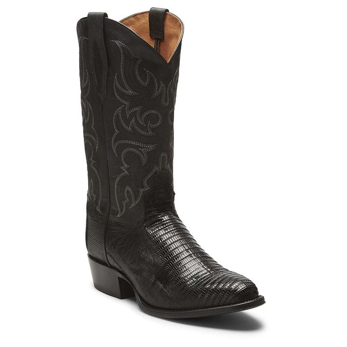 Tony Lamas Boots Men's Footwear  Nacogdoches 13" Teju Lizzard Color Black image 1