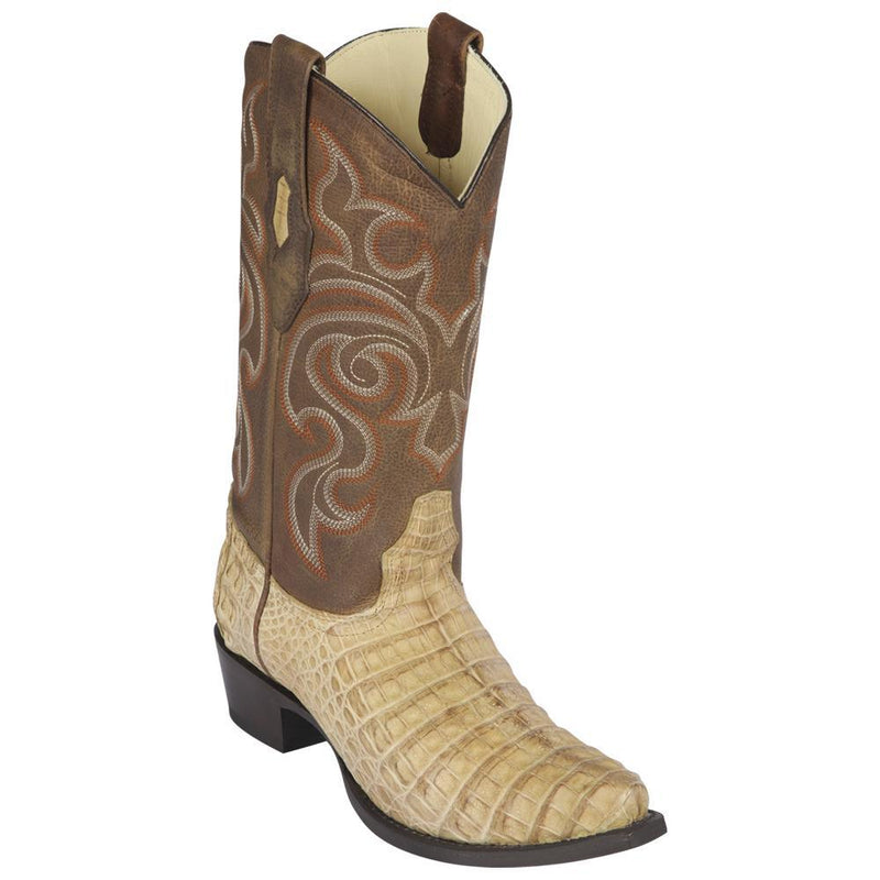 Los Altos Boots Mens #94G8251 Snip Toe | Genuine Caiman Belly Boots | Color Greasy Oryx
