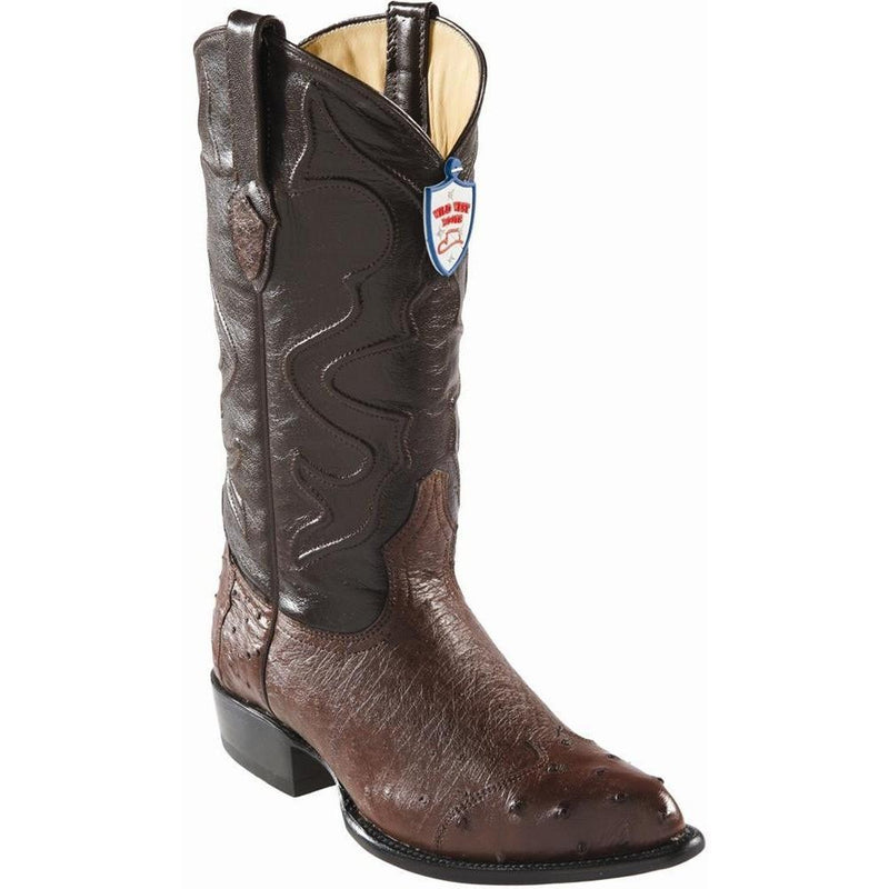 West Boots #2990407 Men's | Color Brown | Men's Wild West Ostrich Wingtip Cowboy Boots Handcrafted