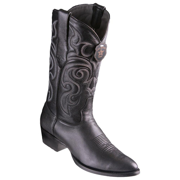 Los Altos Boots Mens #659205 Round Toe | Genuine All Over Goat Leather Boots | Color Black