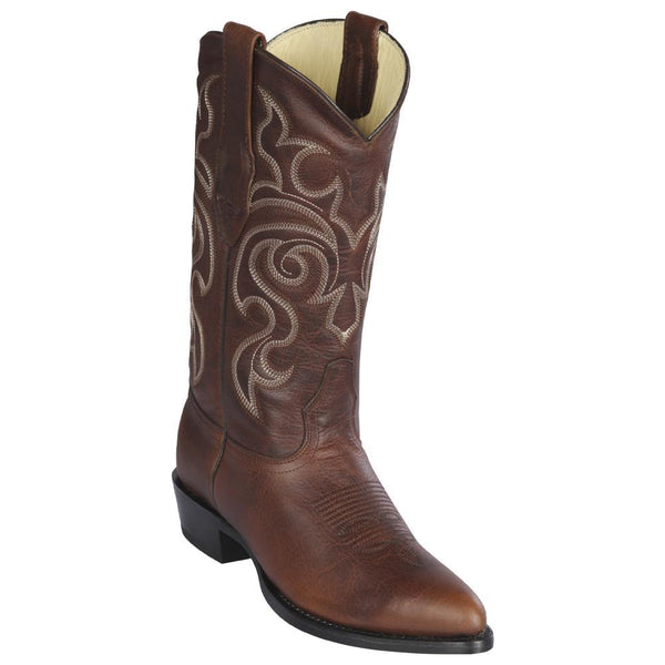 Los Altos Boots Mens #609940 Medium Round Toe | Genuine Rage Leather Boots | Color Walnut