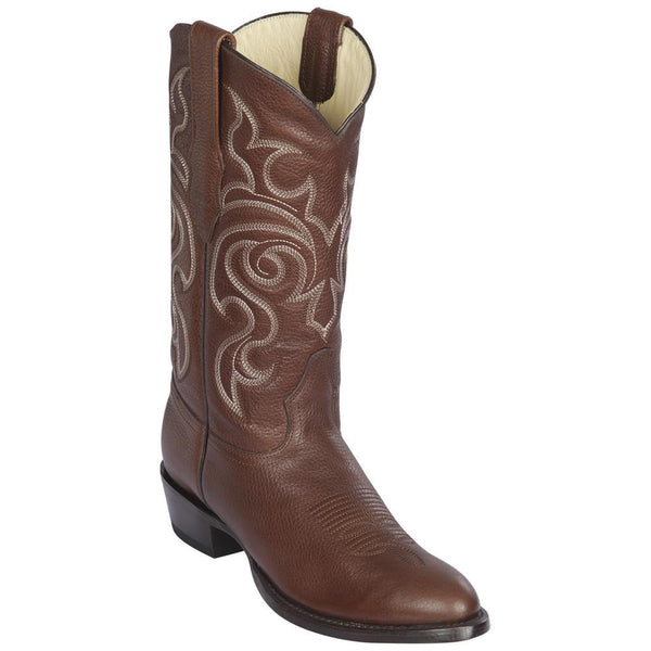 Los Altos Boots Mens #652707 Round Toe | Genuine Grisly Leather Boots | Color Brown